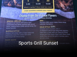 Sports Grill Sunset food delivery